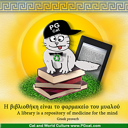 A library is a repository of medicine for the mind | Η βιβλιοθήκη είναι το φαρμακείο του μυαλού